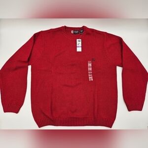 NWT Chaps Old Stock RED Pullover 100% Cotton Sweater Mens Sz XXL
